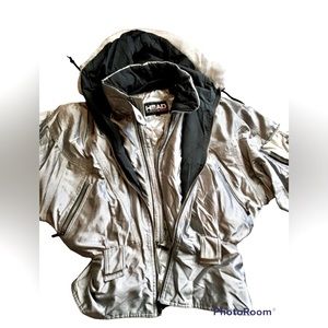 Silver vintage, heads ski jacket. 6